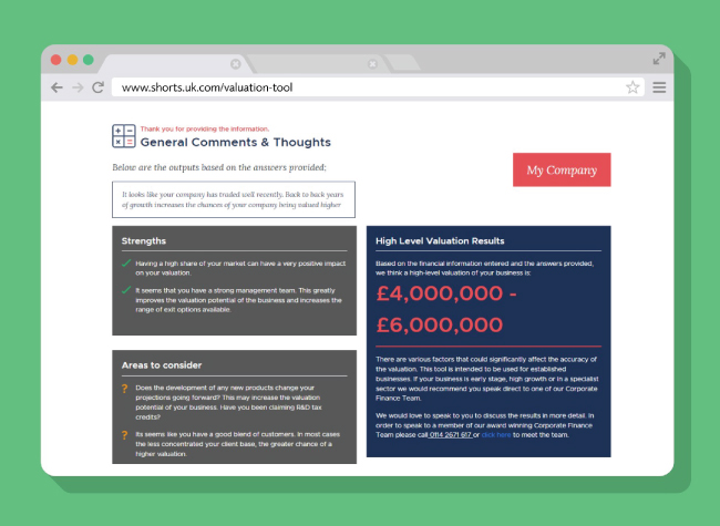 Shorts launches new interactive Business Valuation Tool