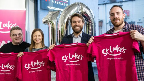 Hydra Creative in the picture with year of support for St Luke’s Hospice