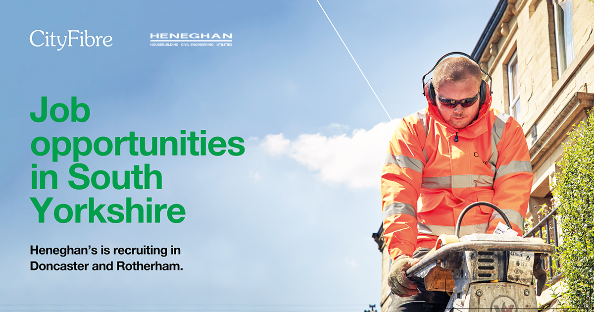 City Fibre and build partner Heneghans have organised a Recruitment Open Day – Saturday 3rd October