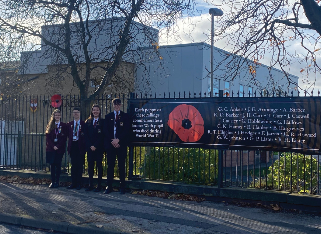 Rotherham students mark Armistice Day with large art display