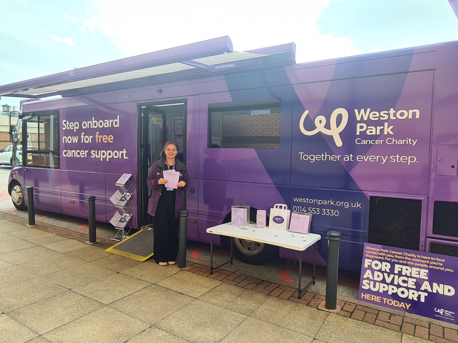 Weston Park Cancer Charity’s Big Purple Bus to visit Lakeside Village