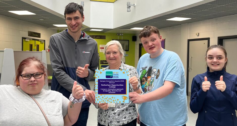 Rotherham Opportunities College secures prestigious national education award